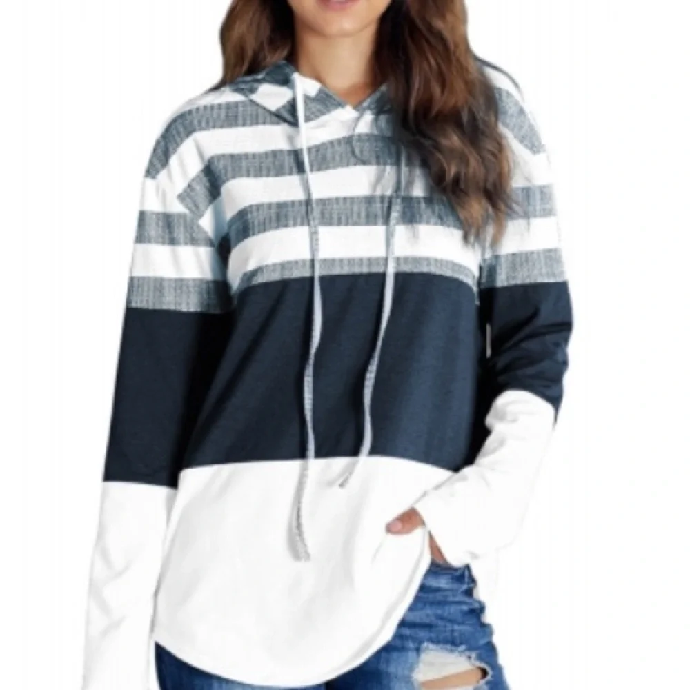Color Block Lightweight Hoodie. - Picture 1 of 5